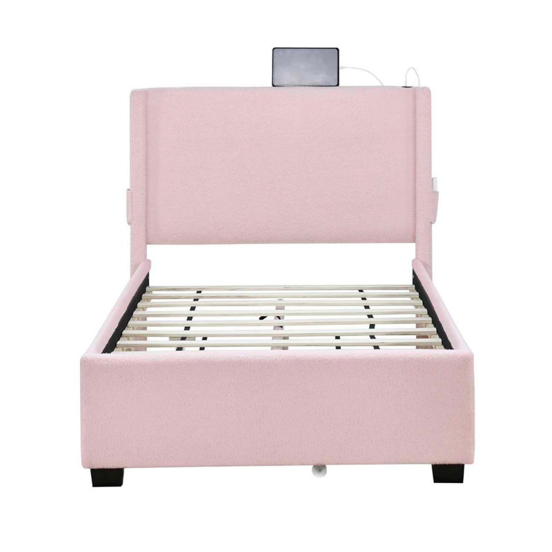 Wayfair pink upholstered bed discount